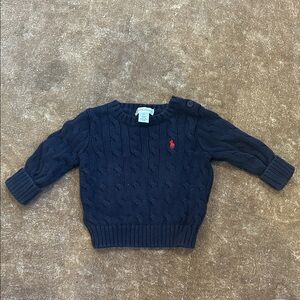 Ralph Lauren Navy Sweater with Red Emblem